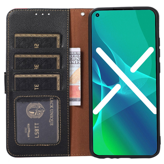 Klopové pouzdro pro Motorola Edge 40 5G, KHAZNEH RFID, černé / červené