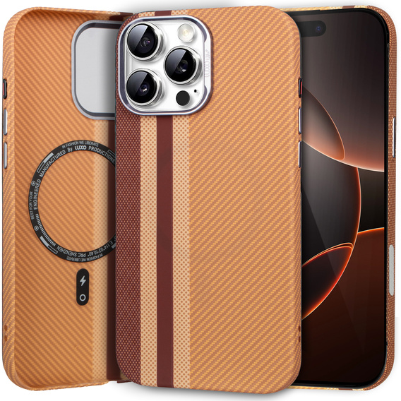 Pouzdro pro iPhone 16 Pro Max, Carbon Fiber MagSafe, žluté