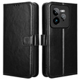 Klopové pouzdro pro Realme GT 7 Pro, Crazy Horse Wallet, černé