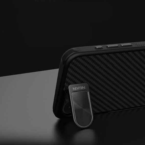 Pouzdro pro iPhone 16e, pancéřované Nillkin, Carboprof Case, pro Magsafe, černé