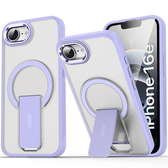 Pouzdro pro Iphone 16E, matný stojánek, pro MagSafe, fialové