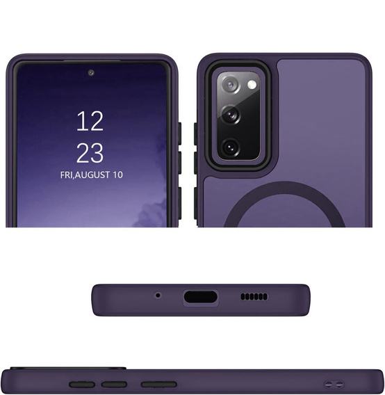 Pouzdro pro Samsung Galaxy S20 FE, pro MagSafe, ERBORD Matt Case, tmavě fialové + sklo na displej
