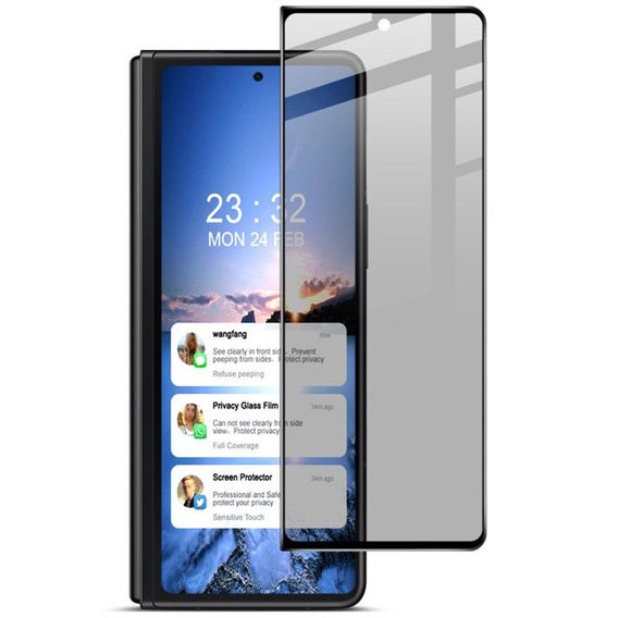 IMAK Privacy Tempered Glass pro Samsung Galaxy Z Fold4 5G - Black