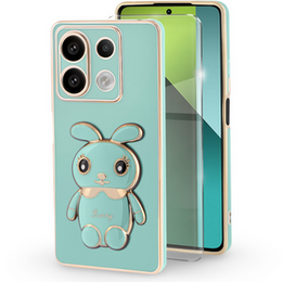 Pouzdro pro Xiaomi Redmi Note 13 Pro 5G, Rabbit, zelené + 9H tvrzené sklo