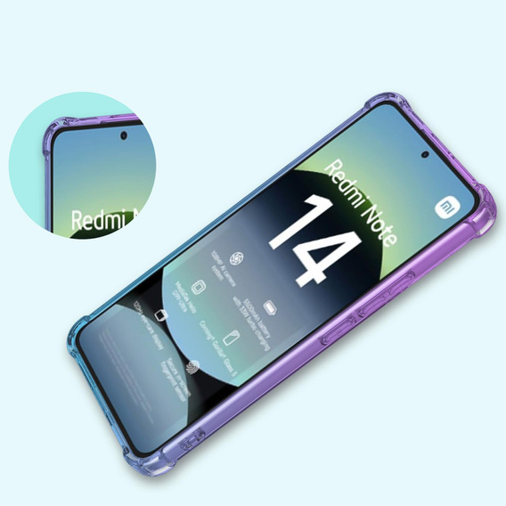 Pouzdro pro Xiaomi Redmi Note 14 4G, Gradient Dropproof, Fialová / modrá