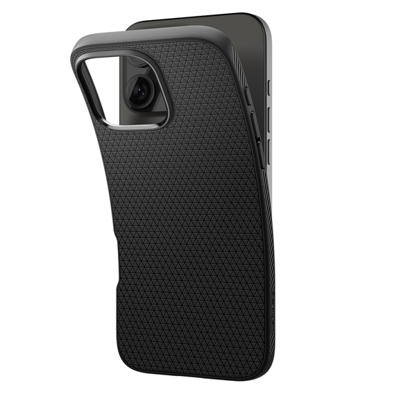 Pouzdro Spigen pro iPhone 16 Pro Max, Liquid Air, černé + 9H tvrzené sklo