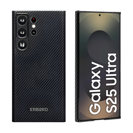 Pouzdro pro Samsung Galaxy S25 Ultra, ERBORD Full Kevlar, pro MagSafe, černé