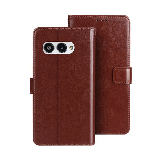 Klopové pouzdro pro T Phone 3 5G, Crazy Horse Wallet, hnědé
