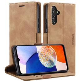 Pouzdro pro Samsung Galaxy A14 4G/5G, ERBORD Vintage peněženka s klopou, hnědé