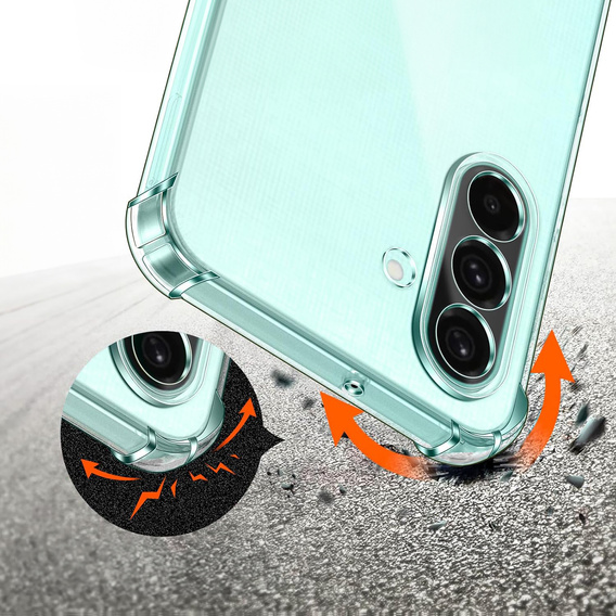 Pouzdro pro Samsung Galaxy A26, Erbord Dropproof, průhledné + sklo