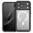 Pouzdro Redpepper pro iPhone 17 Pro Max, vodotěsné, IP68, pro MagSafe, čiré s černými boky