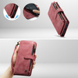 Pouzdro CASEME pro Samsung Galaxy A56 5G, Leather Wallet Cash and Card Slots, s poutkem, červené