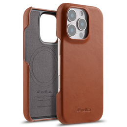 Pouzdro MELKCO pro iPhone 16 Pro, Waxy Textured, hnědé