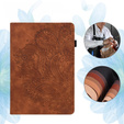 Pouzdro s klopou pro Xiaomi Redmi Pad SE 11", flower, hnědé
