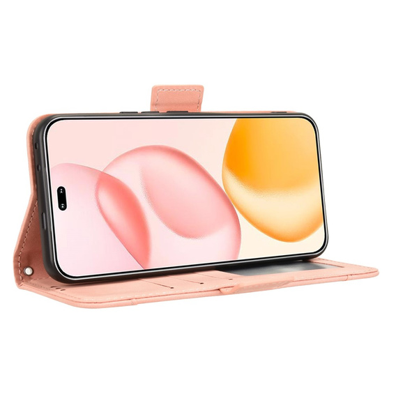 Klopové pouzdro pro Honor 400 Pro 5G, Card Slot, růžové