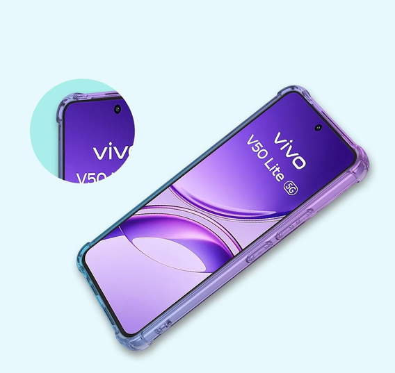Pouzdro pro Vivo V50 Lite 4G / 5G, Gradient Dropproof, Fialová / modrá