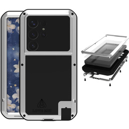 Pouzdro Love Mei pro Samsung Galaxy S25 Ultra, armored with glass, šedé