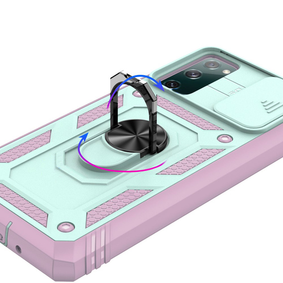 Pouzdro pro Samsung Galaxy S20 FE, CamShield Slide, zelený/růžové