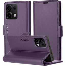 Pouzdro pro Xiaomi Redmi Note 13 Pro 4G / Xiaomi Redmi Note 14S / Xiaomi Poco M6 Pro 4G, ERBORD Glossy Litchi, flipová peněženka, fialové