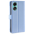 Klopové pouzdro pro Oppo A78 4G, Wallet Zipper Pocket, modré