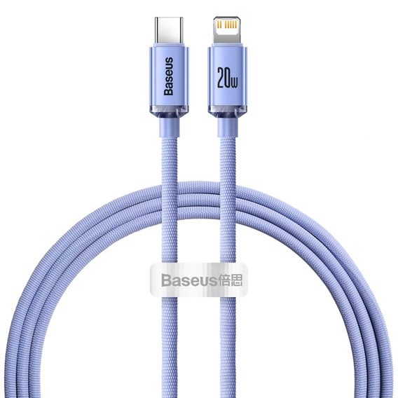 Baseus kabel Crystal Shine USB-C – Lightning 1,2 m 20 W pro zařízení Apple (Lightning)