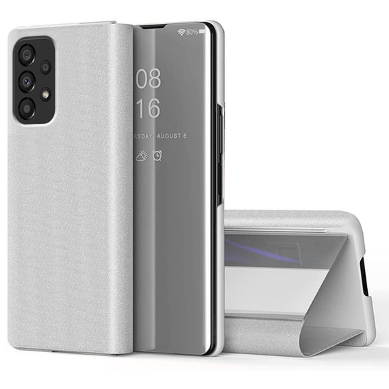 Pouzdro pro Samsung Galaxy A53 5G, Clear View, stříbrné