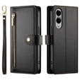 Klopové pouzdro pro Samsung Galaxy S25 Edge, Wallet Zipper Pocket, černé
