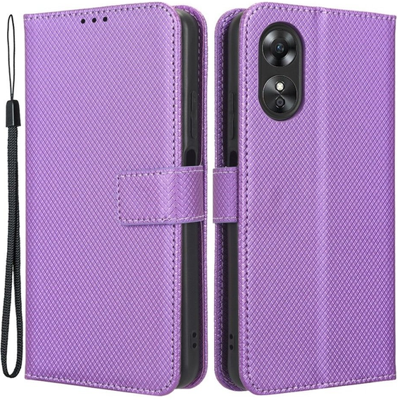 Klopové pouzdro pro Oppo A17, Wallet Smart Magnet, fialové