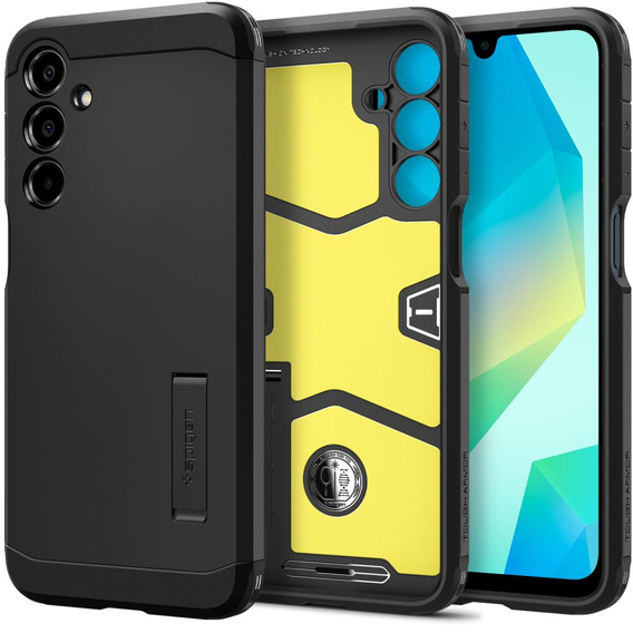 Pouzdro Spigen pro Samsung Galaxy A36 5G, Tough Armor Mag MagSafe, černé + 9H tvrzené sklo