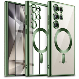 Pouzdro pro Samsung Galaxy S24 Ultra, Electro MagSafe, zelené + Celoplošné lepení keramického skla