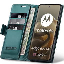 ERBORD Lesklá peněženka Litchi s klopou pro Motorola Edge 60 Pro