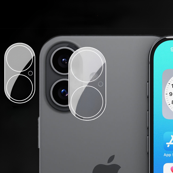 Tvrzené sklo na fotoaparát pro iPhone 16 / 16 Plus, průhledné