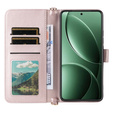 Flipové pouzdro pro Xiaomi Poco F7 Pro / F7 Ultra, Crossbody Leather Wallet, růžové