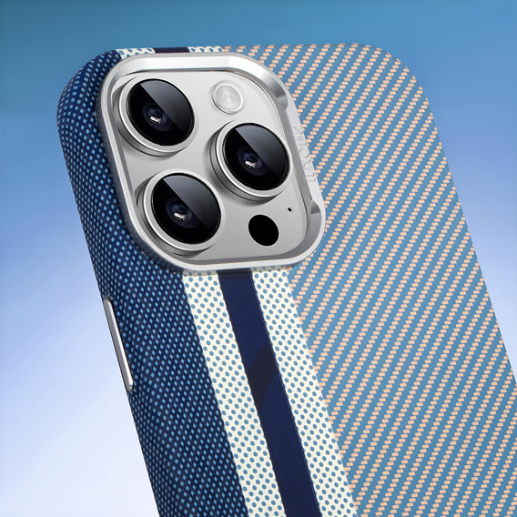 Pouzdro pro iPhone 13 Pro, Carbon Fiber MagSafe, modré