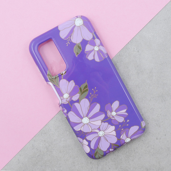 Pouzdro pro Samsung Galaxy A14 4G/5G, Suritch Full Body Flowers, fialové