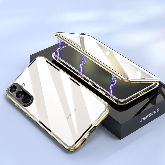 Pouzdro pro Samsung Galaxy A26, Magnetic Dual Glass, zlaté
