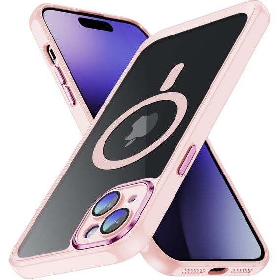 Pouzdro pro iPhone 15, ERBORD Impact Guard, MagSafe, růžové