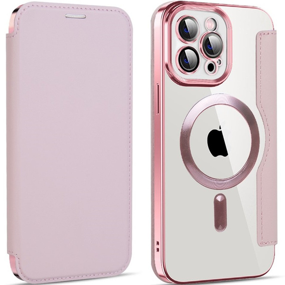 Klopové pouzdro pro iPhone 12 Pro Max, RFID Wallet MagSafe CamShield, růžové