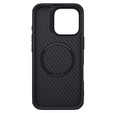 Pouzdro pro iPhone 16 Pro, pancéřované Nillkin, Carbon Fiber, pro Magsafe, černé