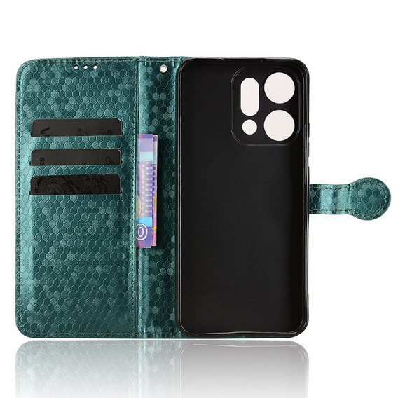 Klopové pouzdro pro Oppo Reno 14, Wallet Rhombus, zelené