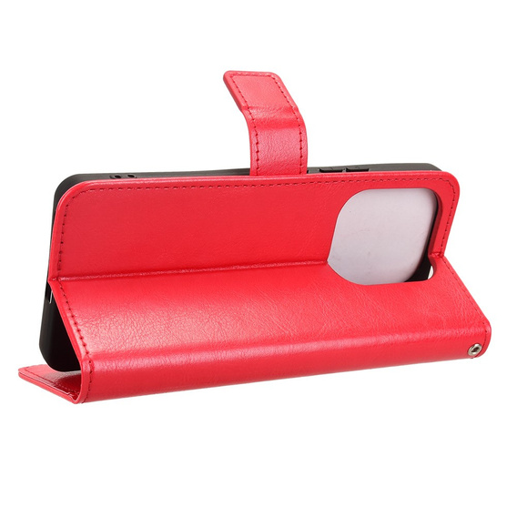 Klopové pouzdro pro Xiaomi Redmi Note 14 4G, Crazy Horse Wallet, červené