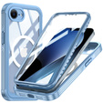 Pouzdro pro iPhone 16E, Shockproof, se sklem, pro MagSafe, modré