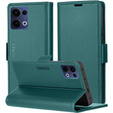 Pouzdro pro Oppo Reno 13, ERBORD Glossy Litchi, flipová peněženka, zelené