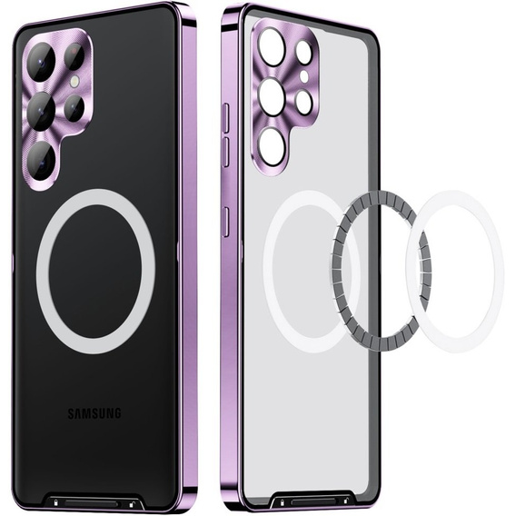 Ochranné pouzdro na fotoaparát pro Samsung Galaxy S23 Ultra, CamShield MagSafe, transparentní / fialové