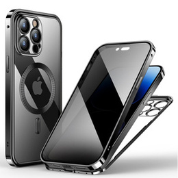 Pouzdro pro iPhone 14 Pro Max, Privacy Dual Glass, pro MagSafe, černé