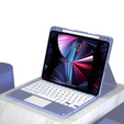 Pouzdro + klávesnice iPad 10.2 2021 / 2020 / 2019 / Air 10.5 2019, Leather Pen Slot TouchPad, fialové