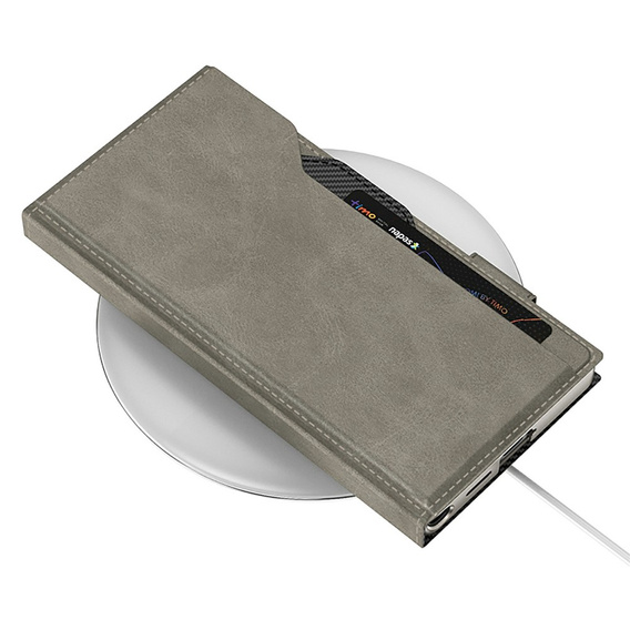 Pouzdro s klopou GKK Card Slot Wallet pro Samsung Galaxy S26 Ultra, šedé