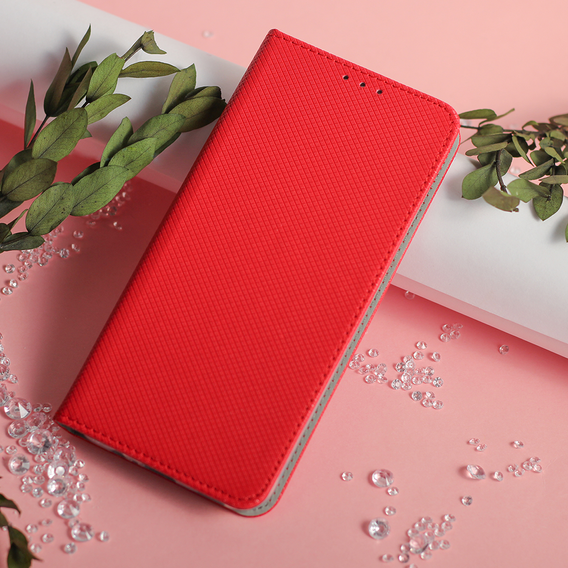 Pouzdro pro Oppo Reno 11F 5G, Smart Magnet, červené + sklo 9H