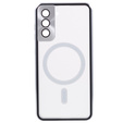 Magnetické pouzdro Dual Glass MagSafe pro Samsung Galaxy S22, stříbrné