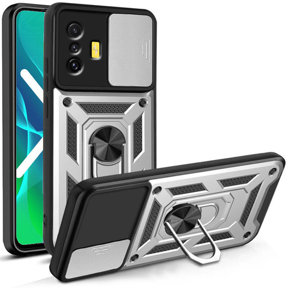 Pouzdro pro Xiaomi Poco F4 GT, CamShield Slide, stříbrné